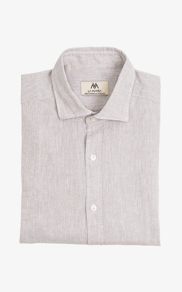 LINEN BLEND GREY T-SHIRT