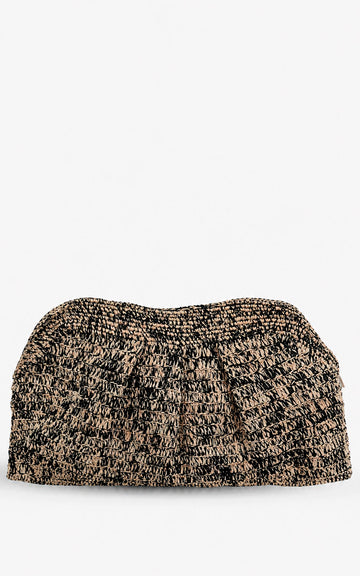 POUCH RAFIA BLACK NATURAL