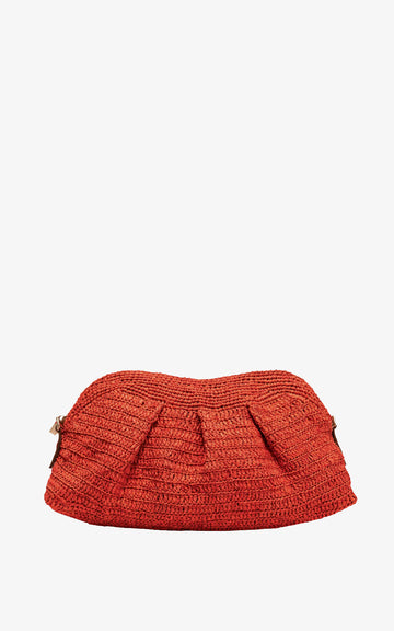 POUCH RAFIA BRIQUE SMALL
