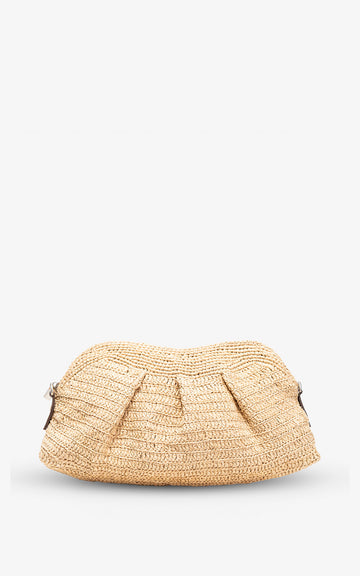NATURAL RAFFIA POUCH
