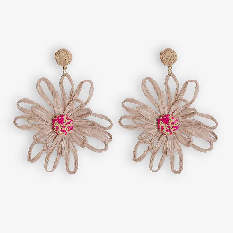 Azarin Natural and Fuchsia Earring