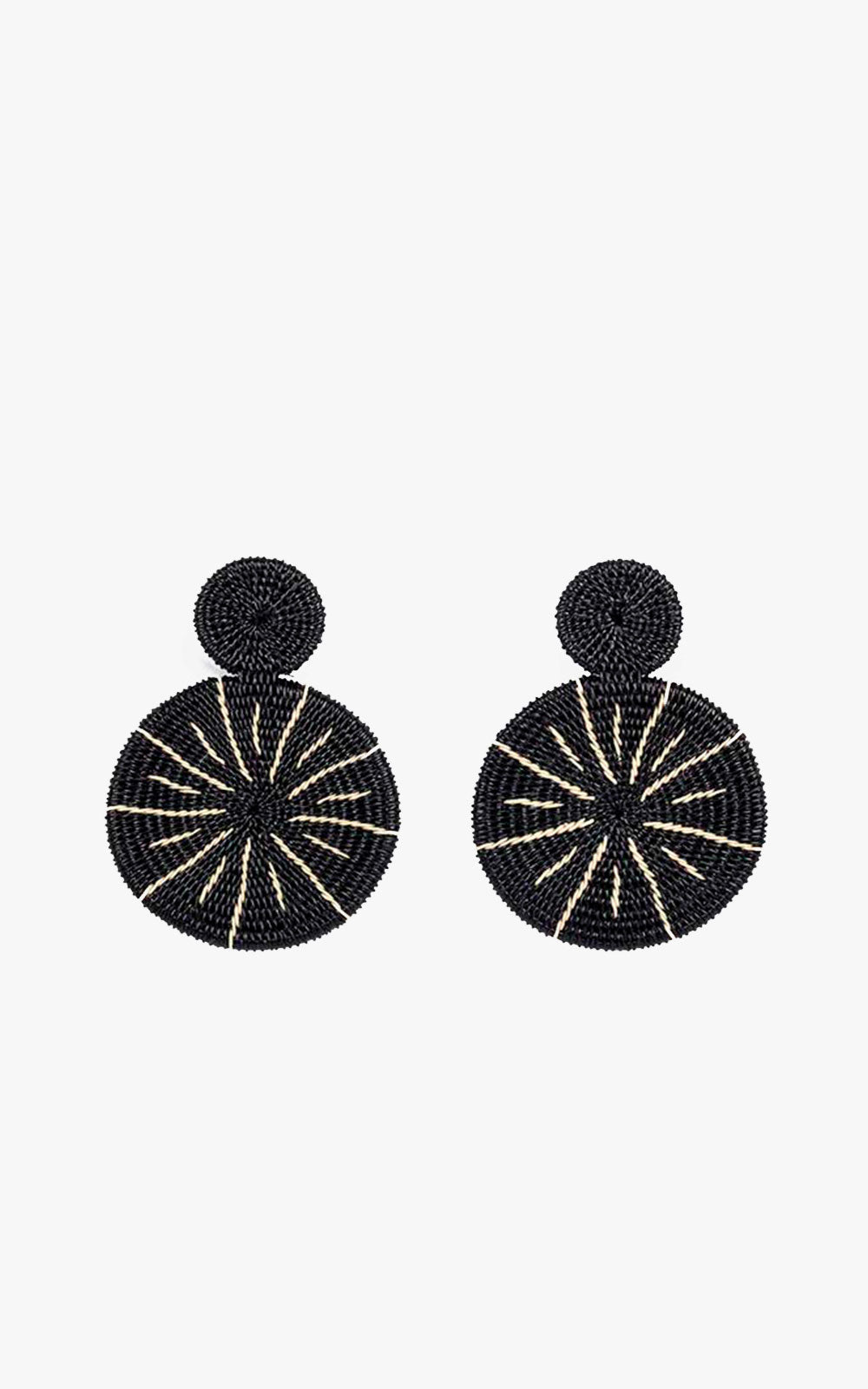 BLACK MEDALLION EARRING