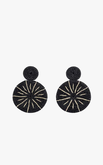 BLACK MEDALLION EARRING