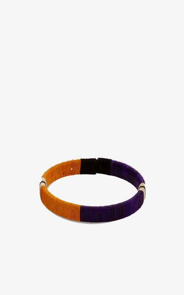 PULSERA WENGUE 10mm Morada y Naranja