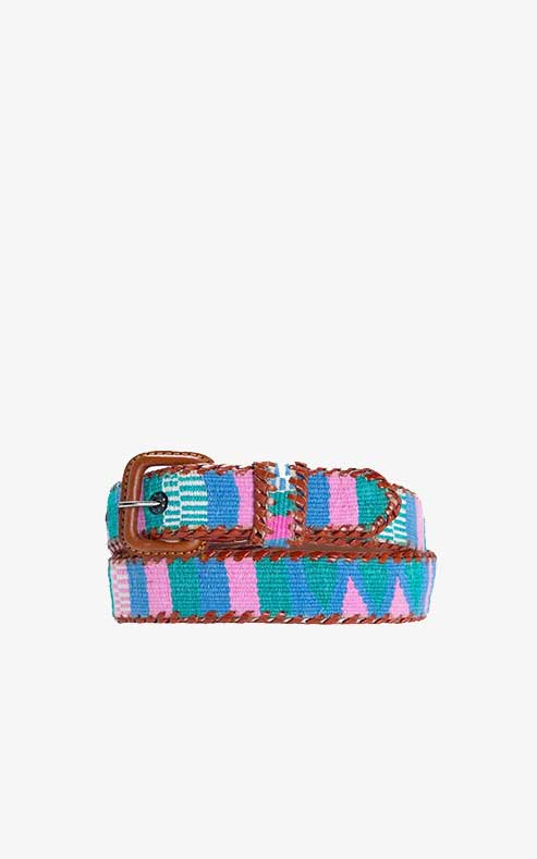 Pastel Striped Ethnic Belt