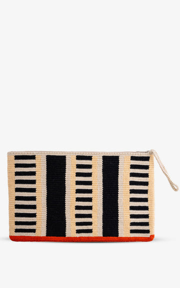 BOLSO DE MANO GRANDE WAYUU - BLACK CEBRA