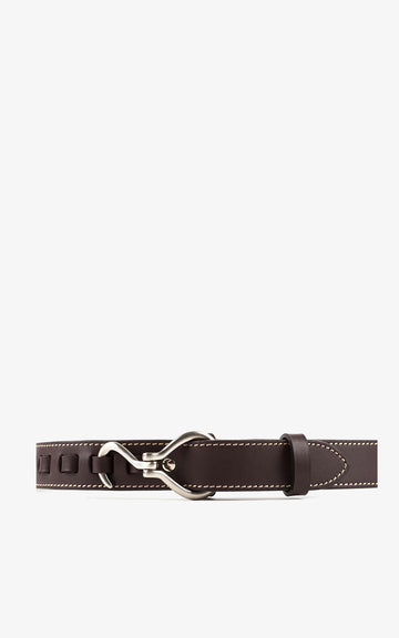 Texas Chocolate Nikel Stitching Belt