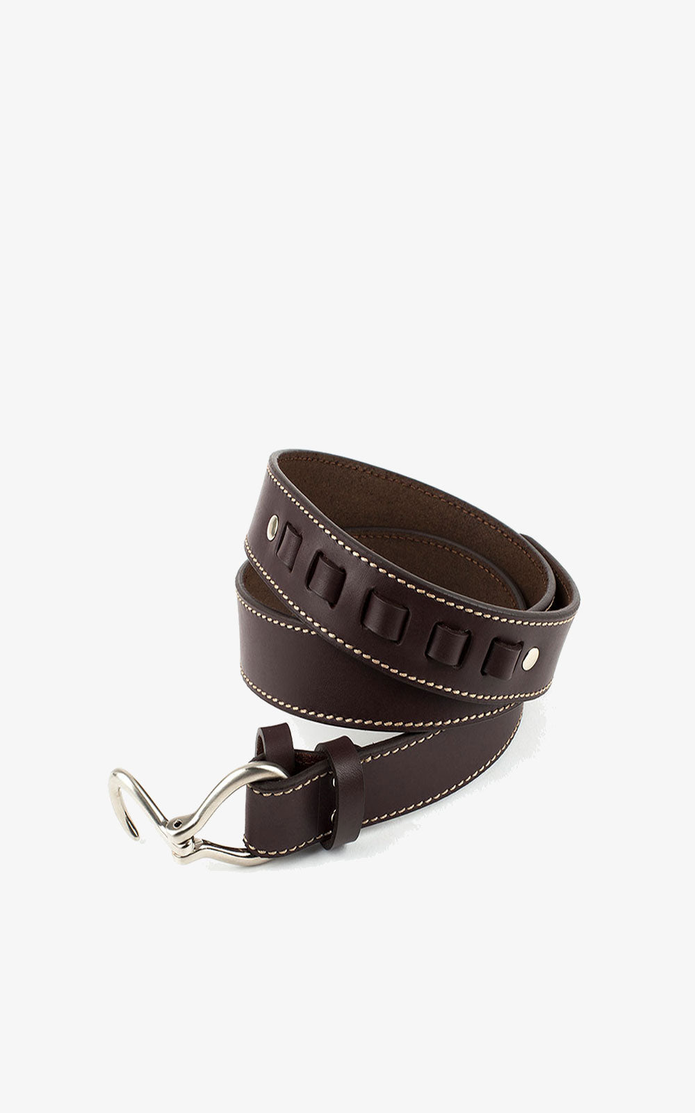 Texas Chocolate Nikel Stitching Belt