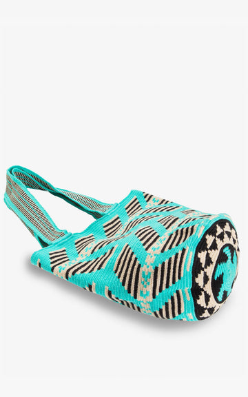 Turquoise Zebra Totem Wayuu Bag