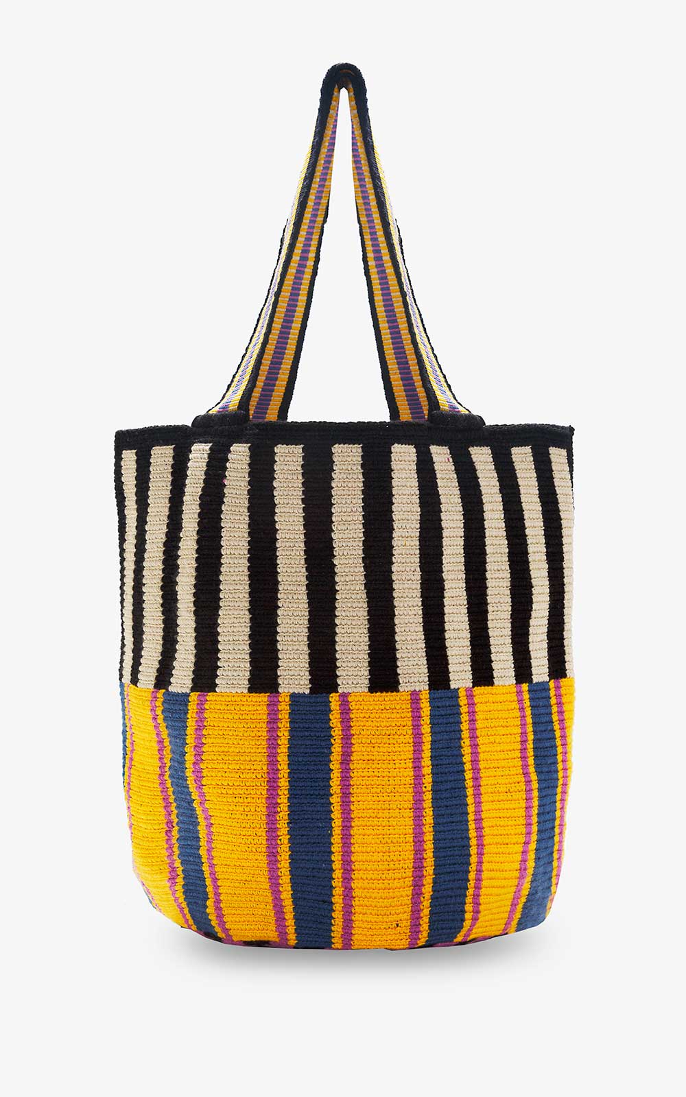 Bolso Wayuu Totem Stripes Mostaza