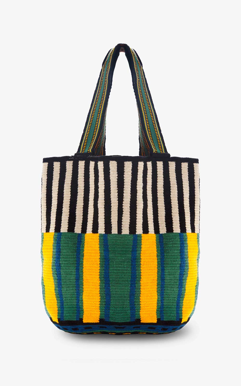 Wayuu Totem Stripes Green Bag