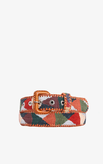 CINTURÓN ÉTNICO TRIÁNGULO VERDE