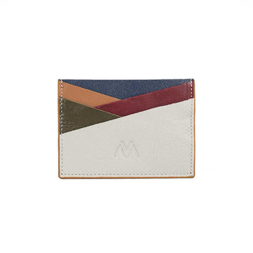 Tricolor gray burgundy card holder