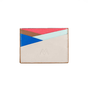 Coral white tricolor card holder