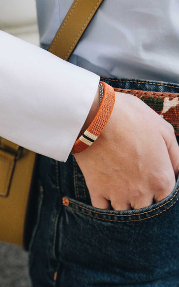 PULSERA WENGUE 10mm Naranja