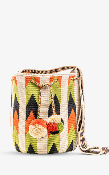 WAYUU LARGE ZIGZAG ORANGE GREEN