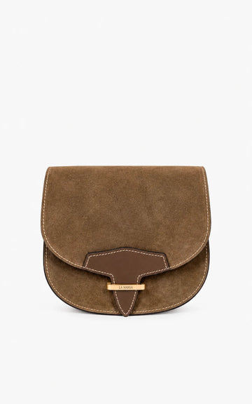 BOLSO MEDIA LUNA TOPO GRISACEO ANTE