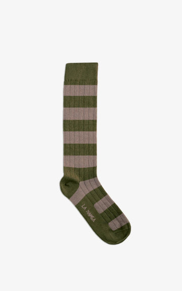CALCETÍN FRANJAS VERDE CACERÍA / GRIS