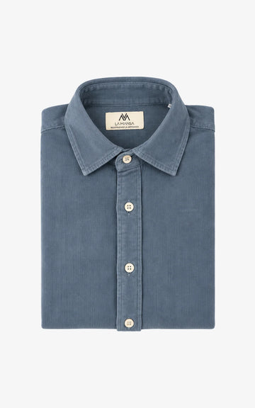 CAMISA MICROPANA AZUL GRISÁCEO