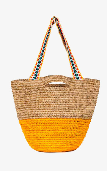 Large Yellow Ethnic Basket