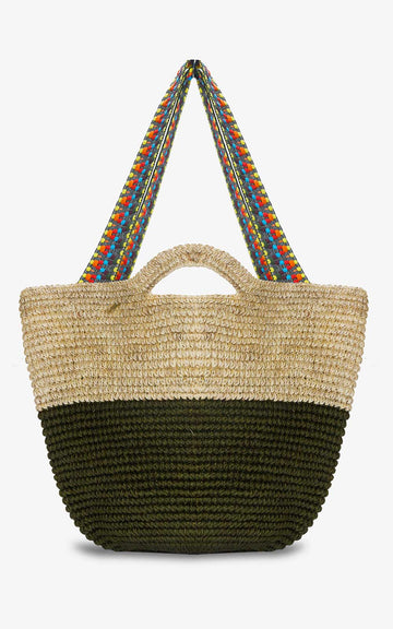 Large Ethnic Khaki Basket