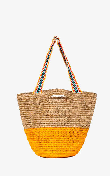 Ethnic Medium Yellow Basket