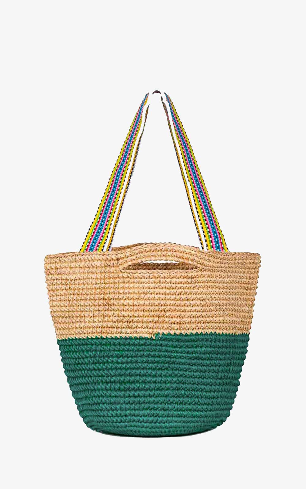 Ethnic Medium Bottle Green Basket