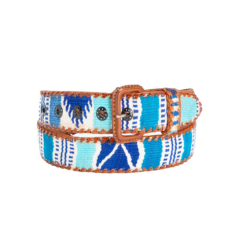 Light Blue Zebra Ethnic Belt