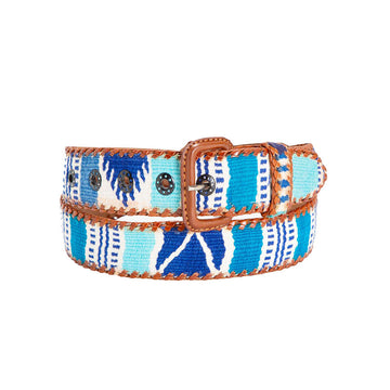 Light Blue Zebra Ethnic Belt