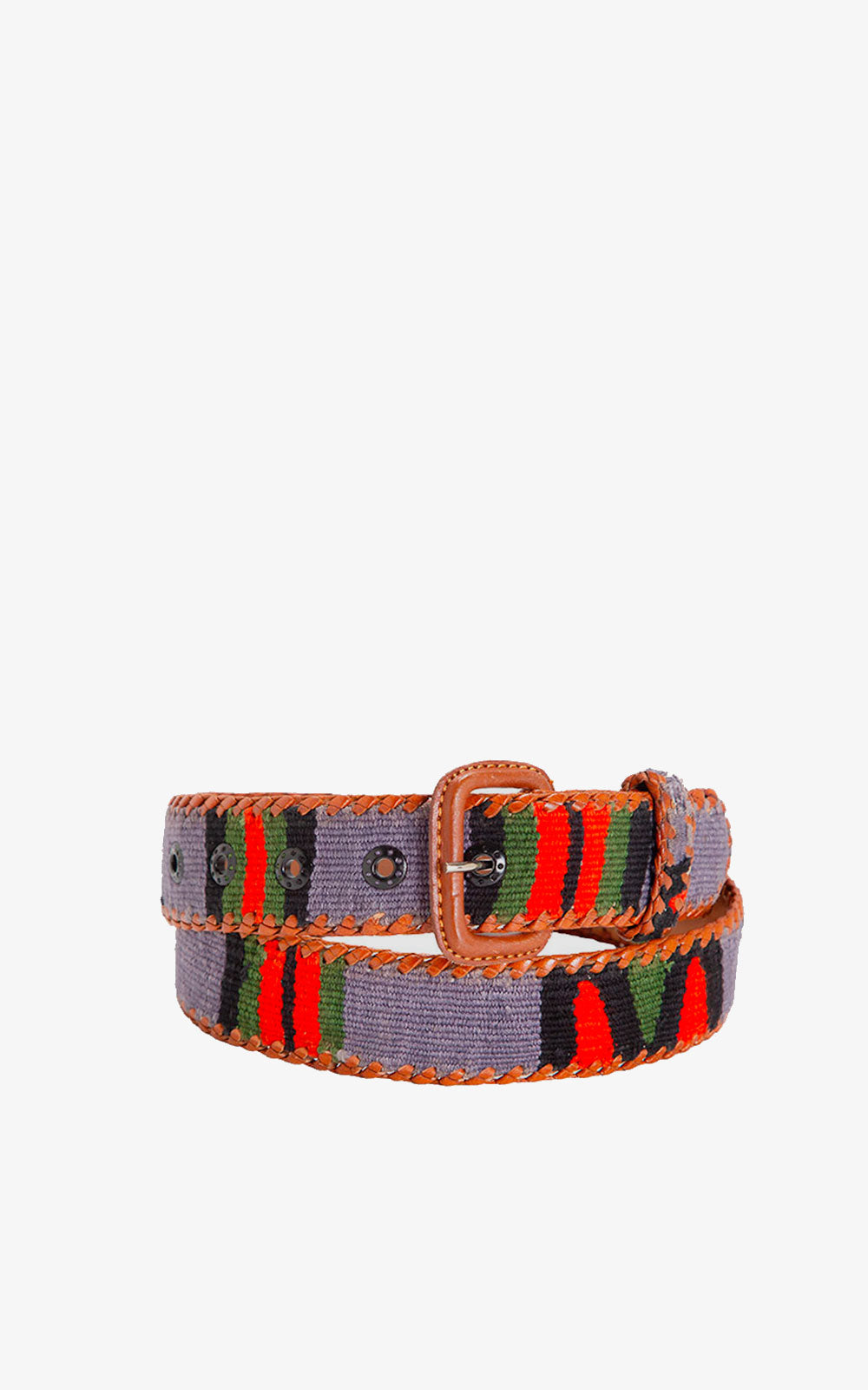 CINTURÓN ÉTNICO GRIS ROJO