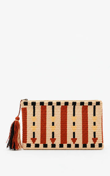 CLUTCH BOLIVAR PAMPA ECRU TERRACOTA