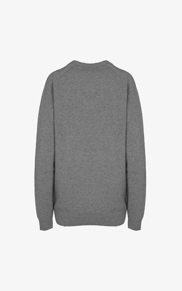 PEARL GREY V-NECK SWEATER