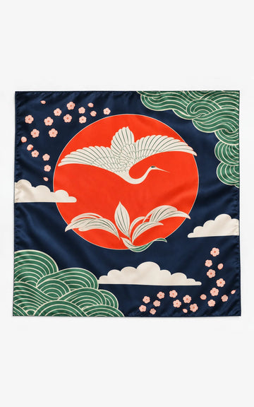 Mini foulard de seda Agami marino