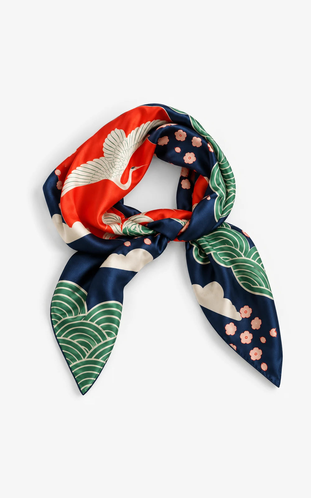 Mini foulard de seda Agami marino
