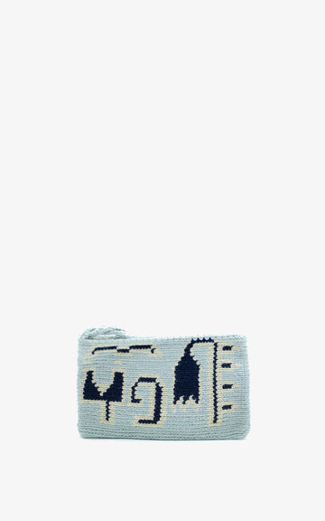 MONEDERO WAYUU FLOR BOHO LIGHT GREY
