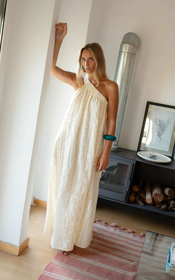 NATURAL CHAMPAGNE GODDESS MAXI DRESS