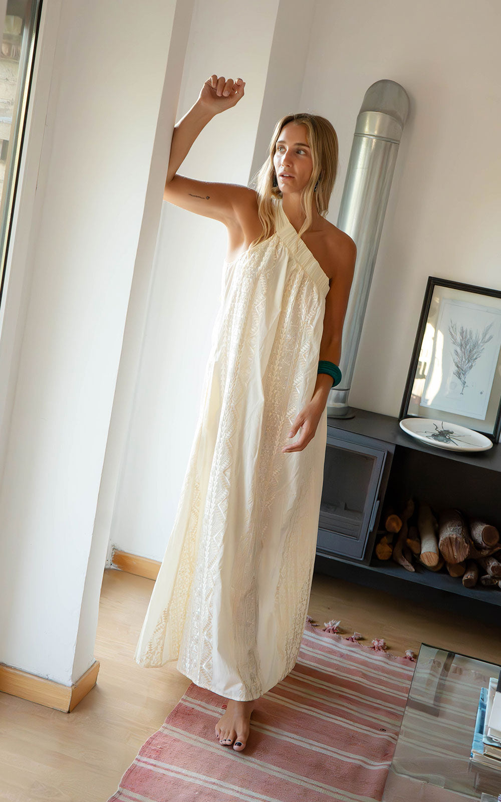 NATURAL CHAMPAGNE GODDESS MAXI DRESS