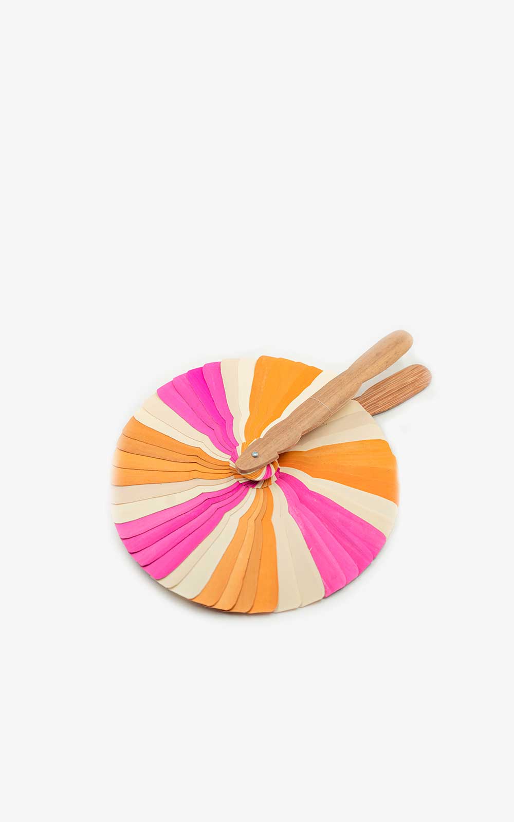 Orange pink raw pai pai fan