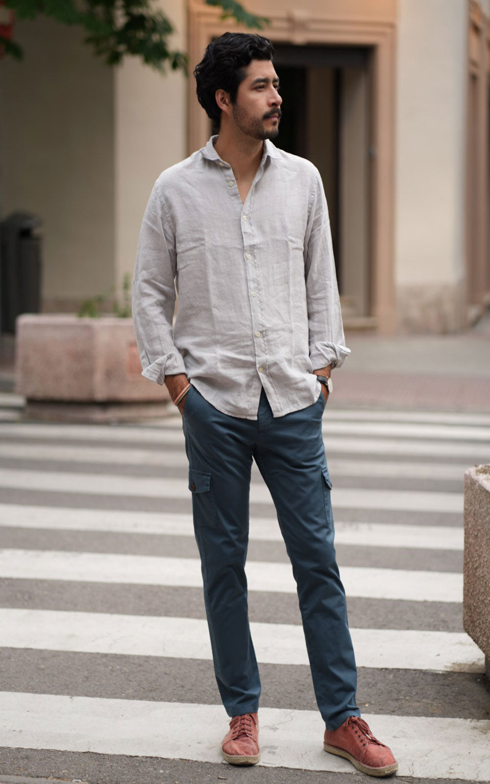PANTALÓN CARGO AZUL