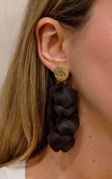 Black Petal Earring