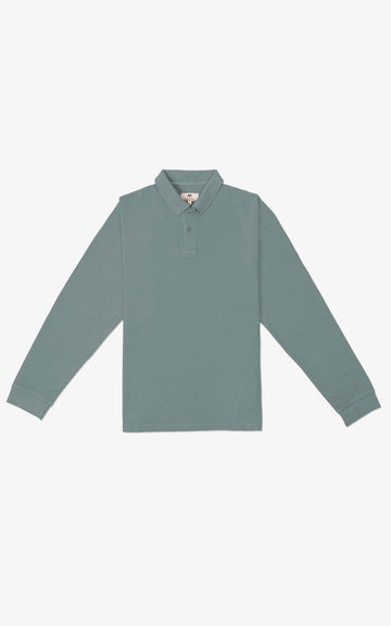 POLERA MANGA LARGA AZUL GRISACEO