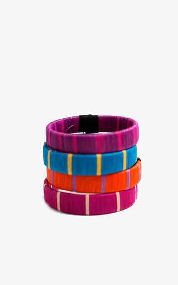 PULSERA WENGUE 10mm FUCSIA CRUDO