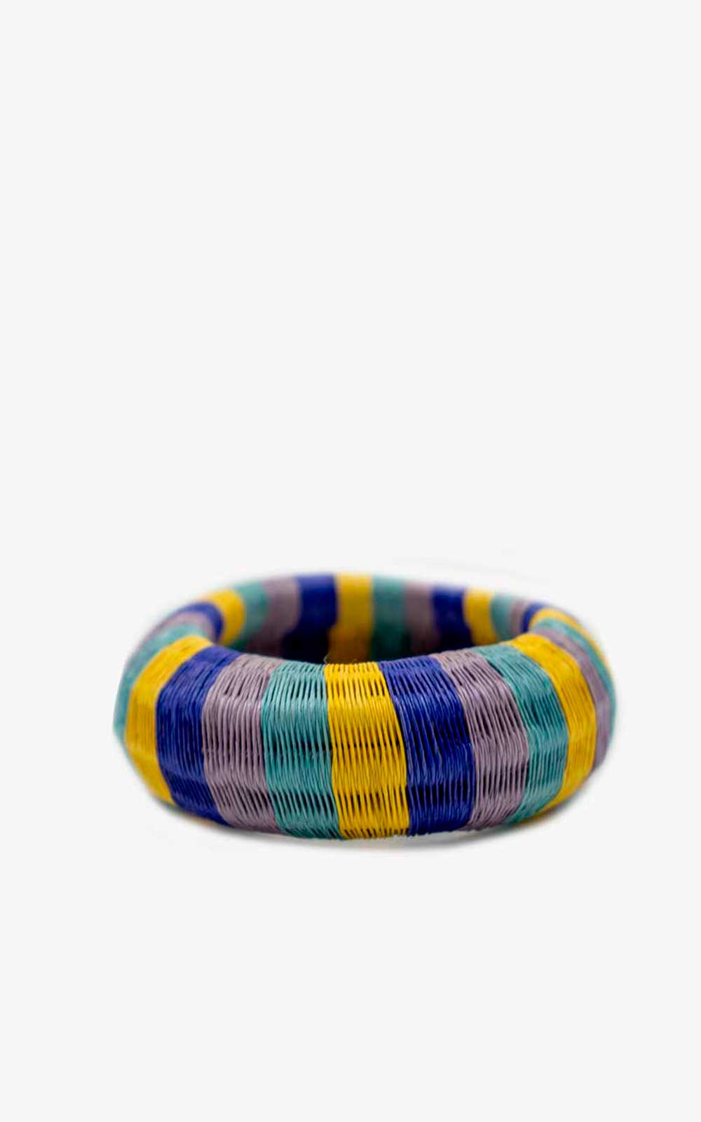 WENGUE YELLOW GREY STRIPED BRACELET