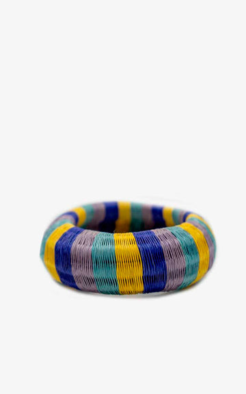 WENGUE YELLOW GREY STRIPED BRACELET