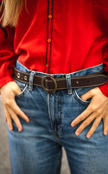 Chocolate Eyelet Belt