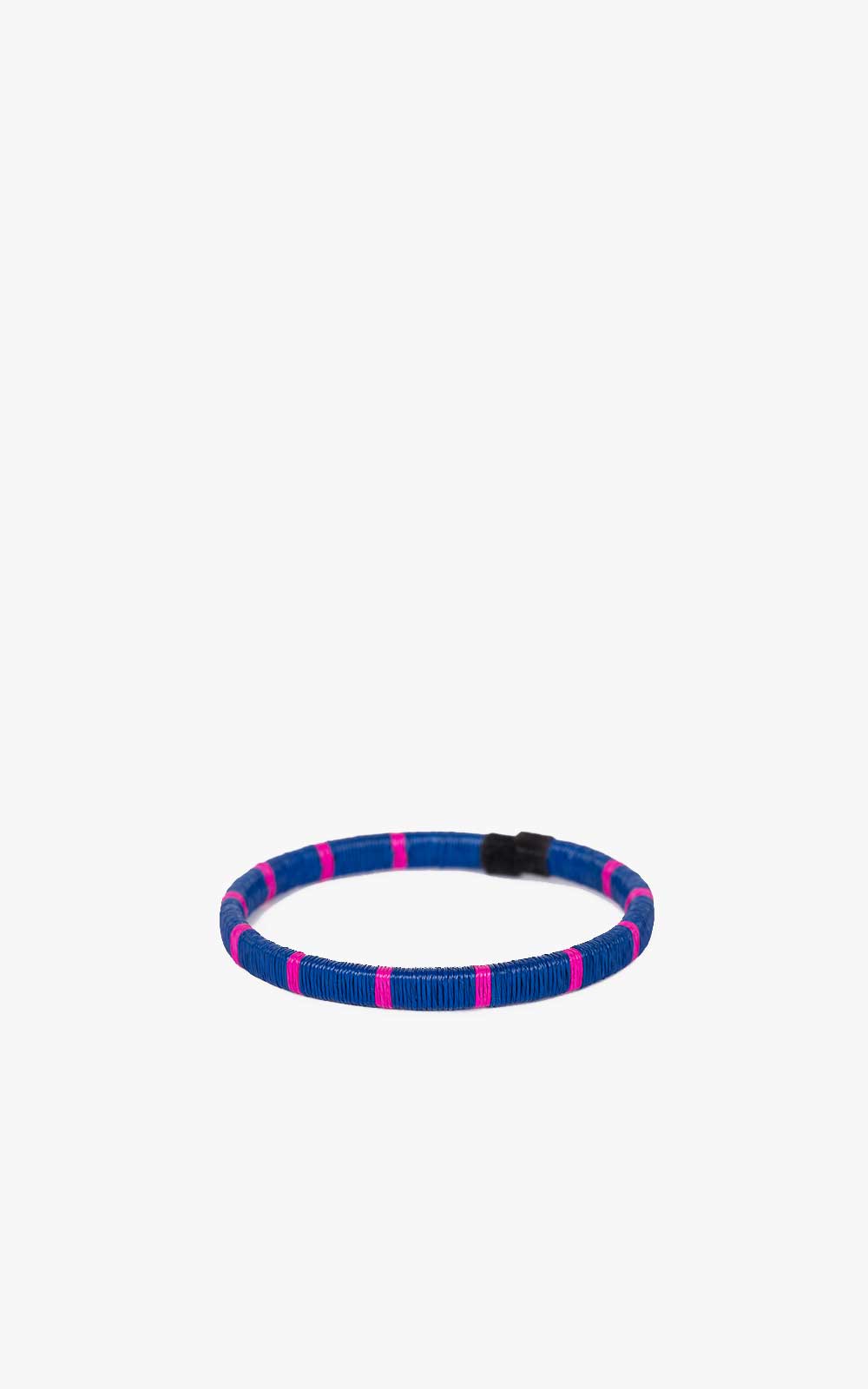 PULSERA WENGUE 5MM AZUL ROSA