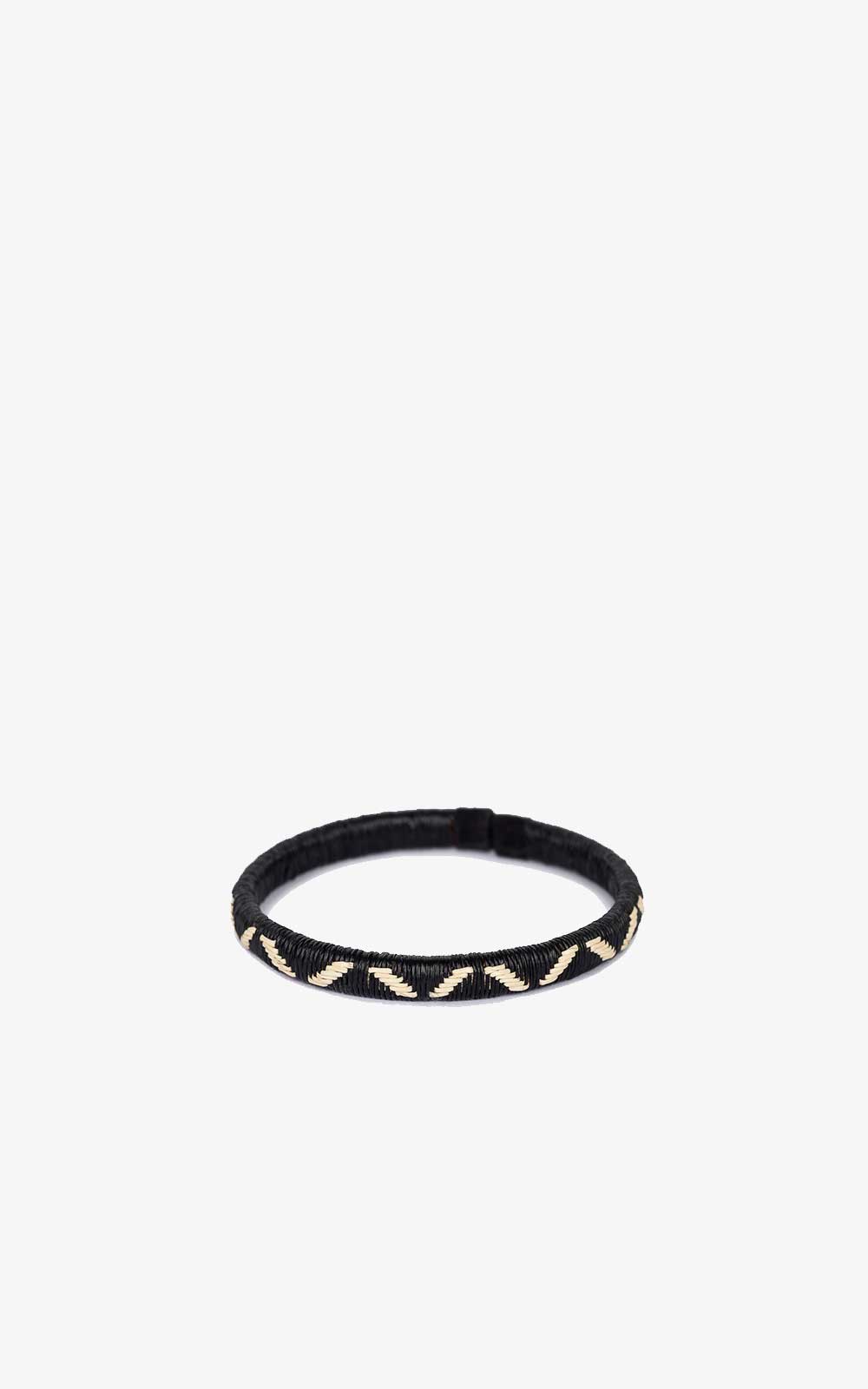 Wengue Black White Zigzag Bracelet