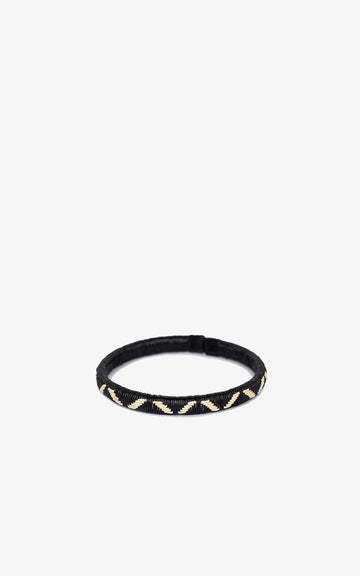 Wengue Black White Zigzag Bracelet