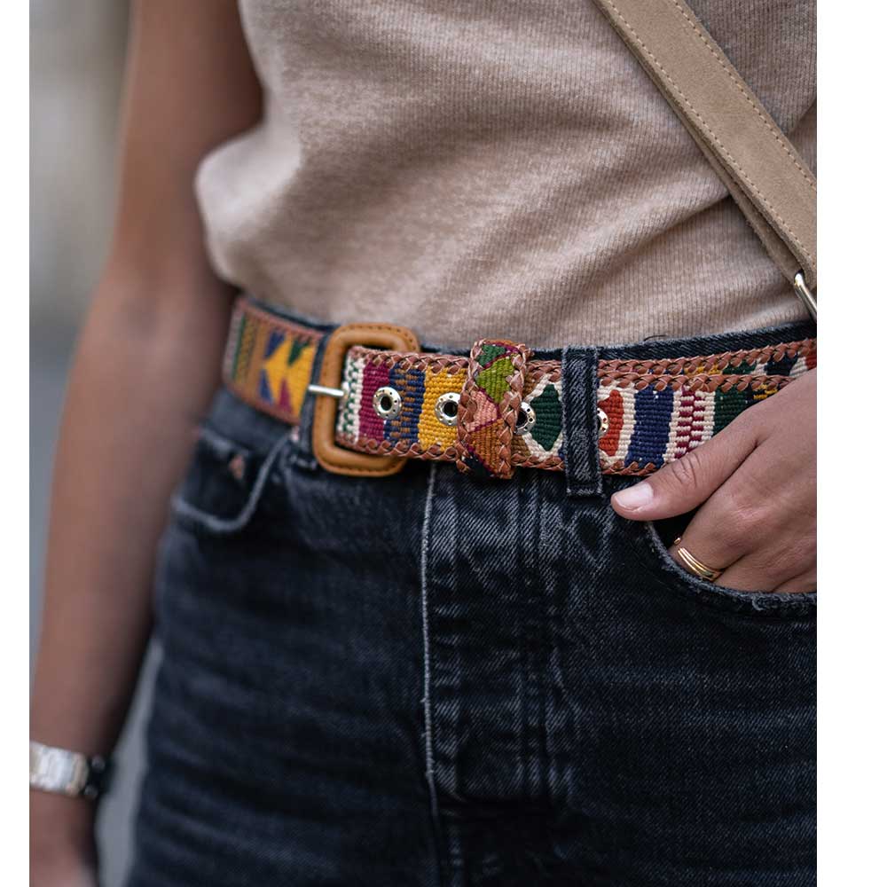 NEW Woven Leather Belt Handcrafted Mexican Cute Gift Handmade Women