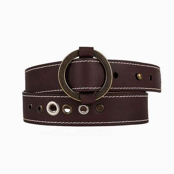 Lino Dark Brown Suede Leather Belt